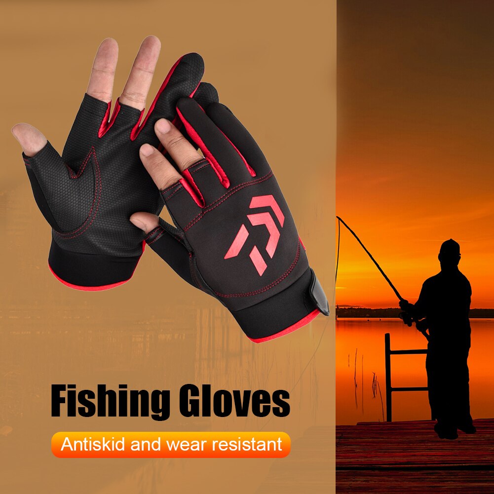 Gants de pêche universels à motif de flèche coupée à 3 doigts, protection solaire respirante pour l&#39;extérieur, gants antidérapants, équipement de pêche