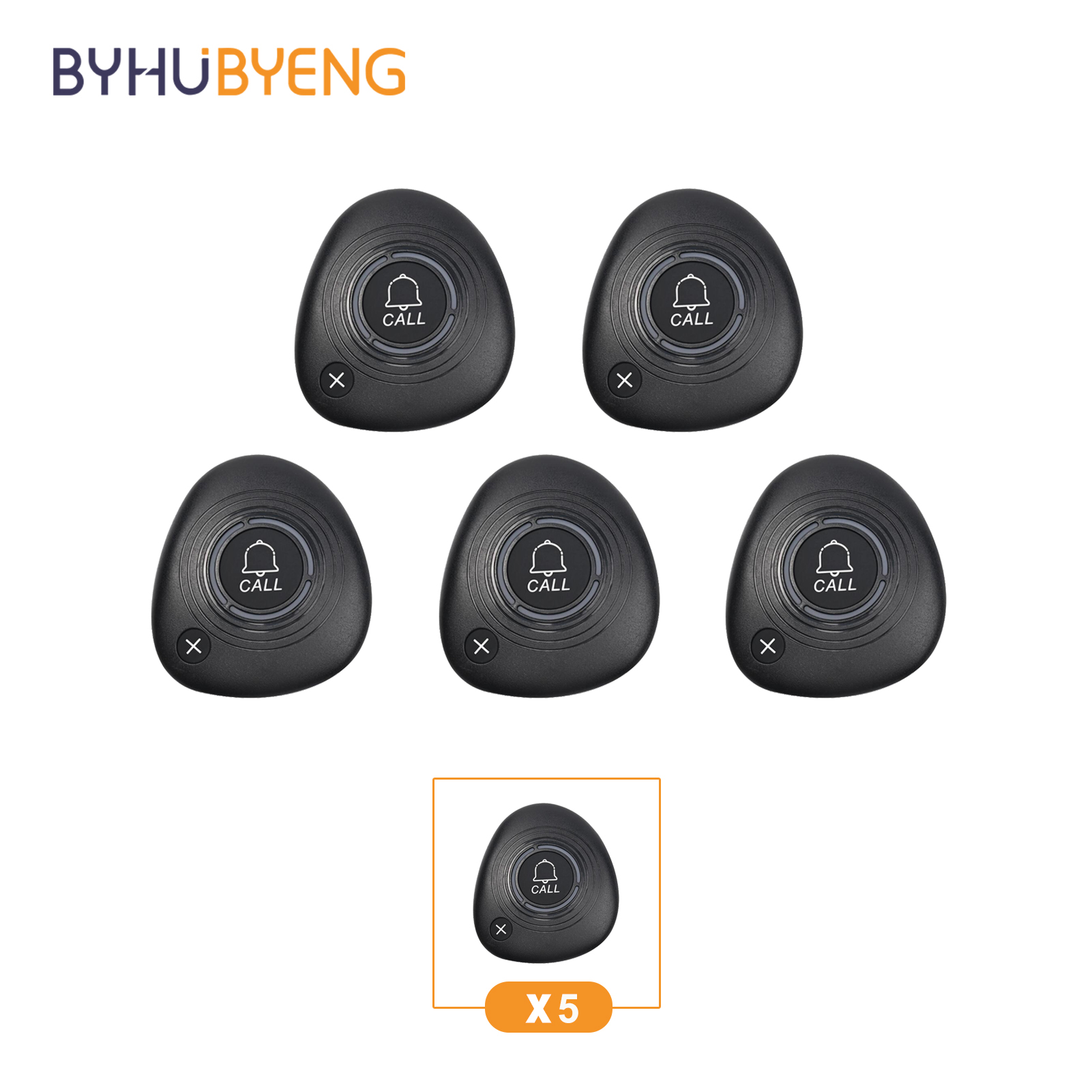 Wireless Restaurant Guest Pager System Waterproof Watch Receiver + Call Button Customer Service for Clinic Cafe Barber Shop Gym: Gold