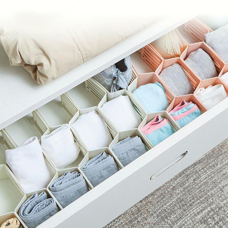 Adjustable Clapboard Drawer Divider Partition Storage Organiser Wardrobe Closet Separator Socks Division