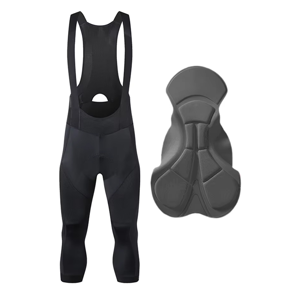 Ykywbike 3/4 Cycling Bib Shorts Men 6 Hours Ride Padded Shorts Pro Road Bicycle Tights Pants Mtb Bib Bike Short: S / black