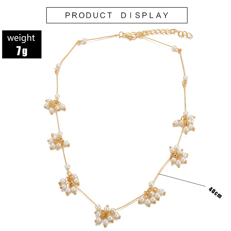 Tocona Luxe Parel Steen Ketting voor Vrouwen Gouden Ketting Bloemen Persoonlijkheid Chocker Ketting Partij Sieraden 8870
