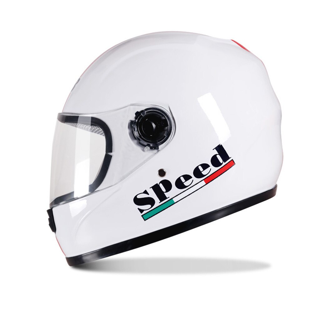 Motorcycle Full Face Helmets Electric scooter helmets Cycling helmet ABS Speed Motorbike Protective Cap Warm Winter Helmet: white