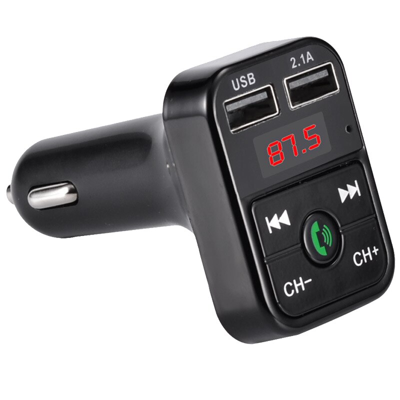 Novel-Dual Usb Car Charger Met Fm-zender Bluetooth Handsfree Usb Disc/Tf Card Play Muziek Usb Charger