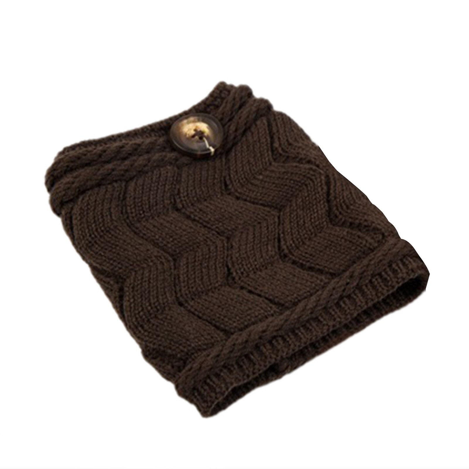 1 par de calentadores de piernas de Color liso para mujer, calentadores de piernas de punto cálidos para invierno, botas de calcetín para mujer, calentadores de piernas, chaussetes para mujer: Dark Coffee