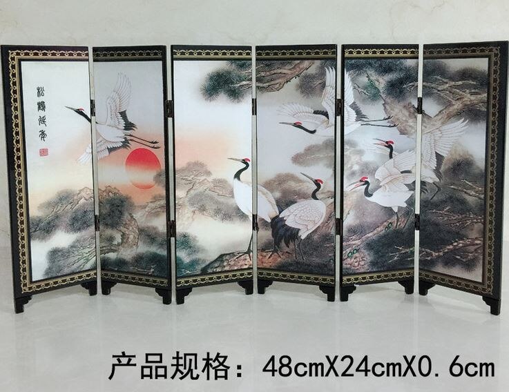 Songhe Yannian antique lacquer small screen decoration wooden handicraft furniture decoration