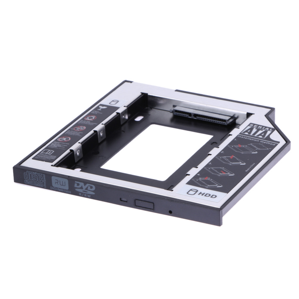 Newst Hard Disk Drive Bay Universal 2.5 2nd 9.5mm Ssd Hd SATA Hard Disk Drive HDD Caddy Adapter Bay For Cd Dvd Rom Optical Bay