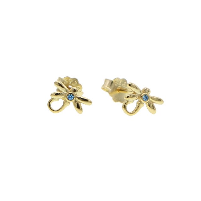 Real 925 Sterling Silver Small Cute Minimal Stud Earring For Women Starfish Bee Butterfly Spider Dragonfly Charm Jewelry: E821-G