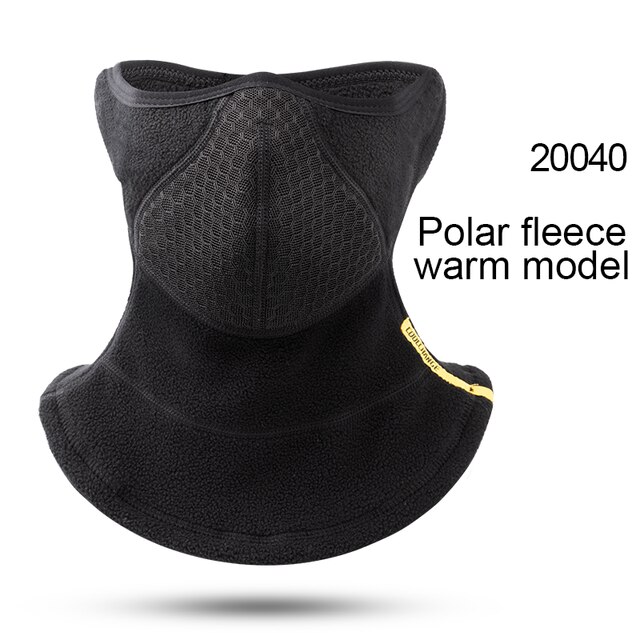 CoolChange Bicycle Mask Windproof Thermal Warm Winter Sports Cycling Half Face Mask Thick Ear Protection MTB Bike Face Mask: 2004001 Polar fleece