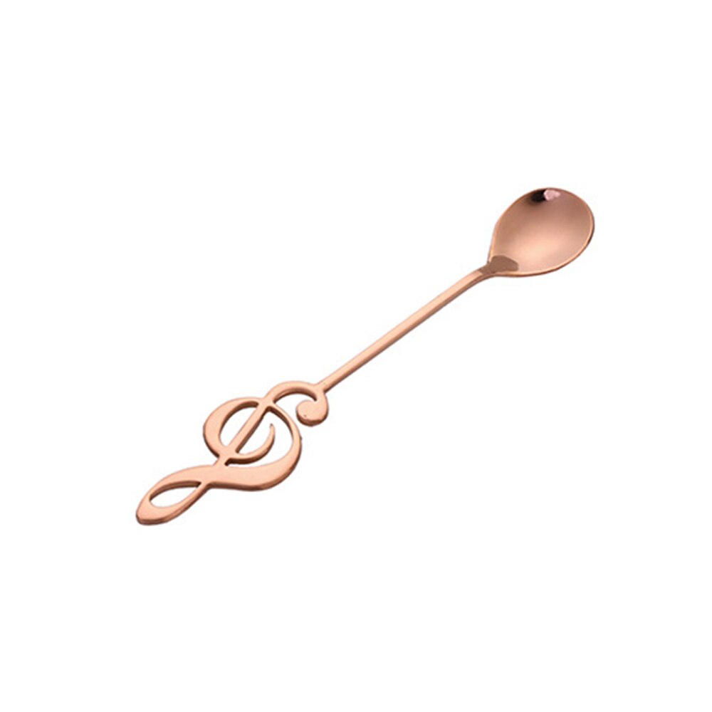Musical Note Coffee Spoons Stainless Steel Tea Stirring Spoons Sugar Ice Cream Mug Dessert Spoon Drink Tableware for Bar Party: rose gold
