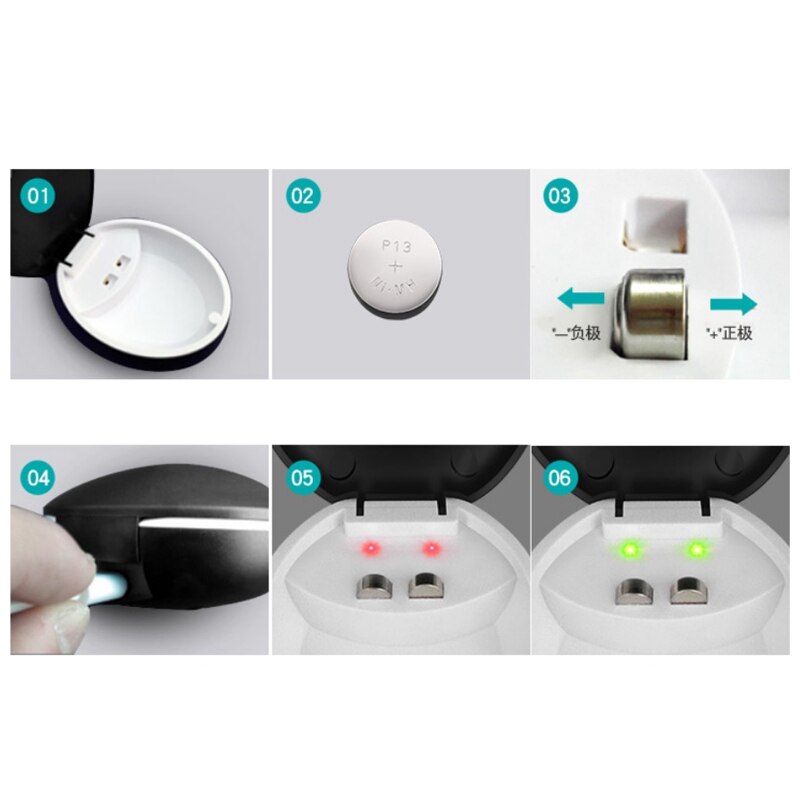 Rechargeable Hearing Aid Batteries A13 A43 and Charger for BTE Hearing Aids Sound Amplifiers Battery 13A PR48