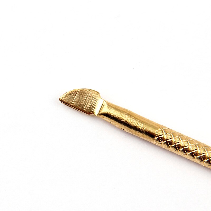 1 Pc Gold Cuticle Pusher Nail Art Pedicure Manicure Gereedschap Roestvrij Staal Nagelvijl Dode Huid Push Cuticle Remover Nail pusher