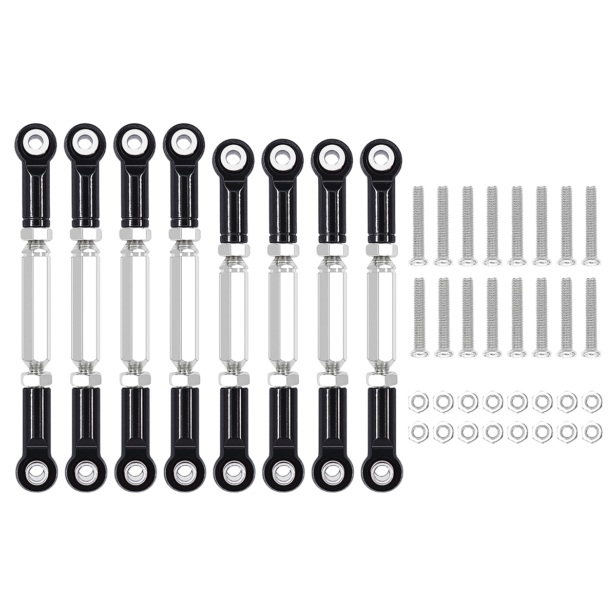 8 st metalldragstång styrservolänk länkar arm styrstångsändar för wpl  b14 c14 c24 c-14k c -24k mn -90 mn-45 mn-99 1/16 rc bil: Vit