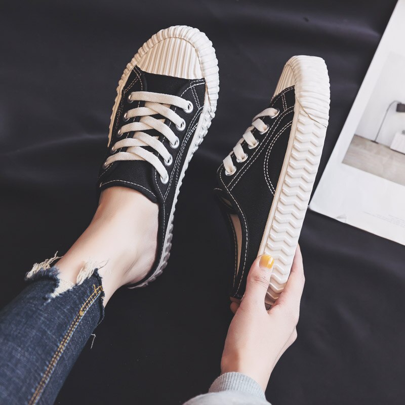 Vrouwen Canvas Schoenen Lage Slip-On Sneakers Vrouwelijke Flats Zomer Slippers Casual Sneakers Lente Zomer Lage Sneakers: 5