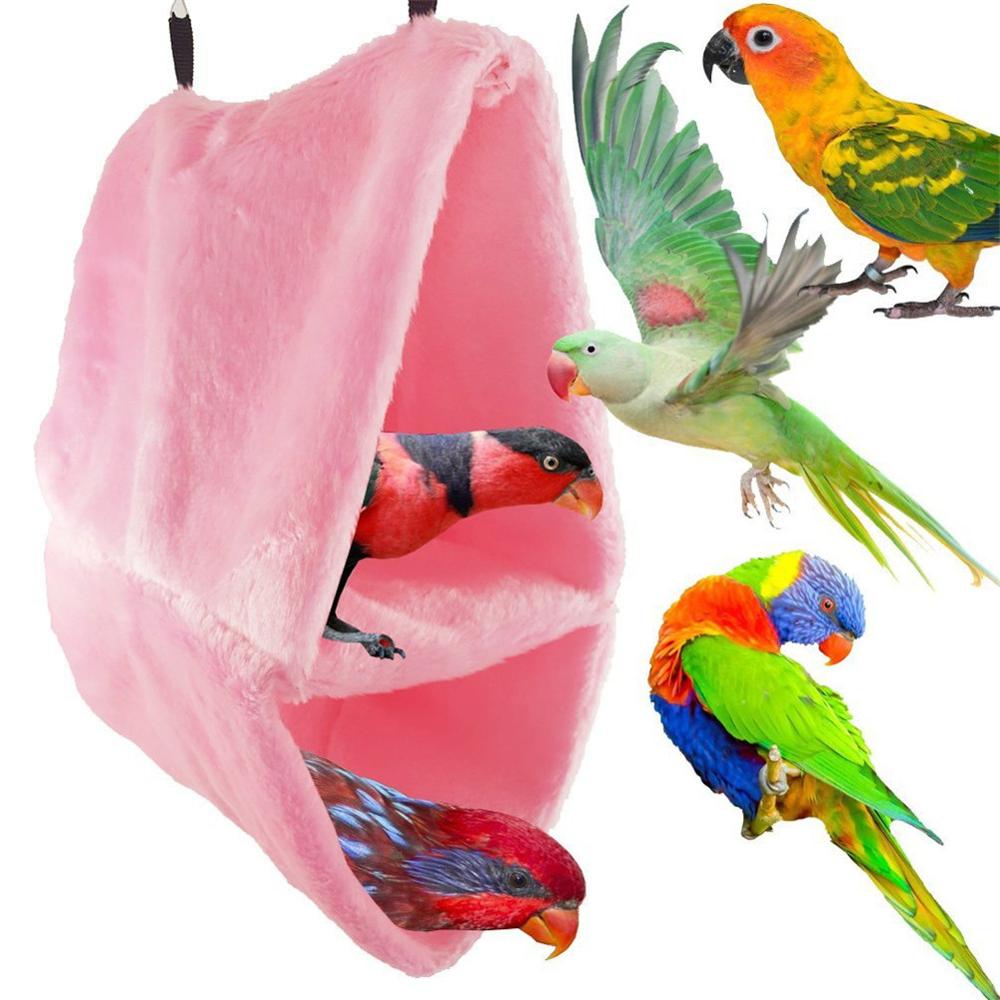 Huisdier Vogel Papegaai Hangmat Hut Tent, Dubbele Laag Warme Bed Nest, opknoping Cave Winter Grote Vogel Kooien Voor Papegaaien Baars
