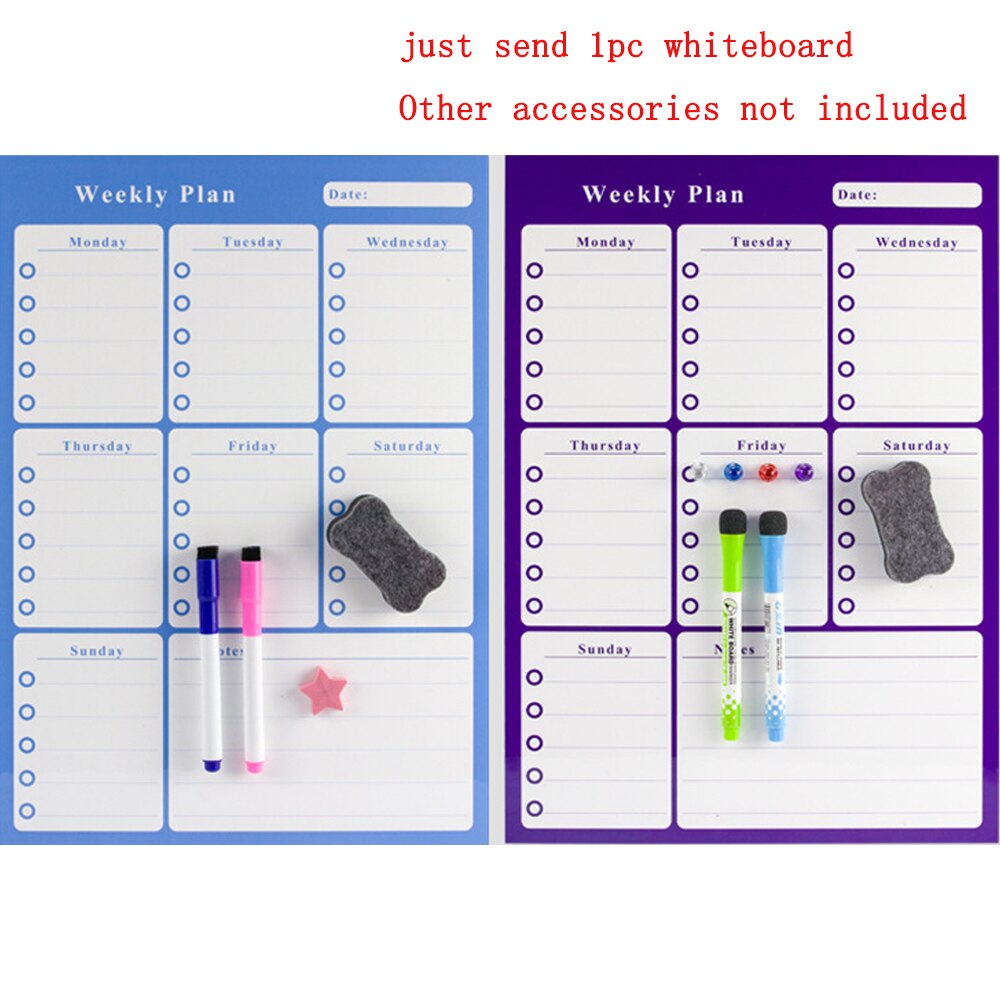 Magnetic Whiteboard Magnets Fridge Sticker To-Do List Monthly Daily Planner Message Board Soft Calendar Whiteboard