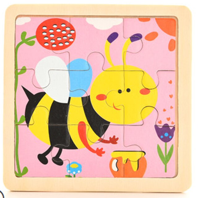 Giocattoli per bambini puzzle in legno puzzle 3D in legno animali da cartone animato per bambini/puzzle di trasporto giocattoli educativi: bee