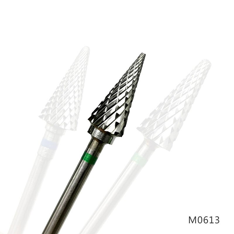 Hytoos kegle hårdmetal søm borekrone 3/32 " fræser til manicure roterende grat søm bit elektrisk bor tilbehør værktøj: M0613