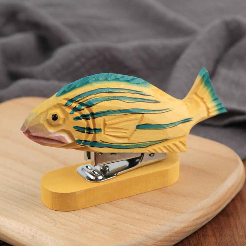 Handicraft Wooden Animal Stapler Office Supplies Wooden Stationery Stapler School Business Office