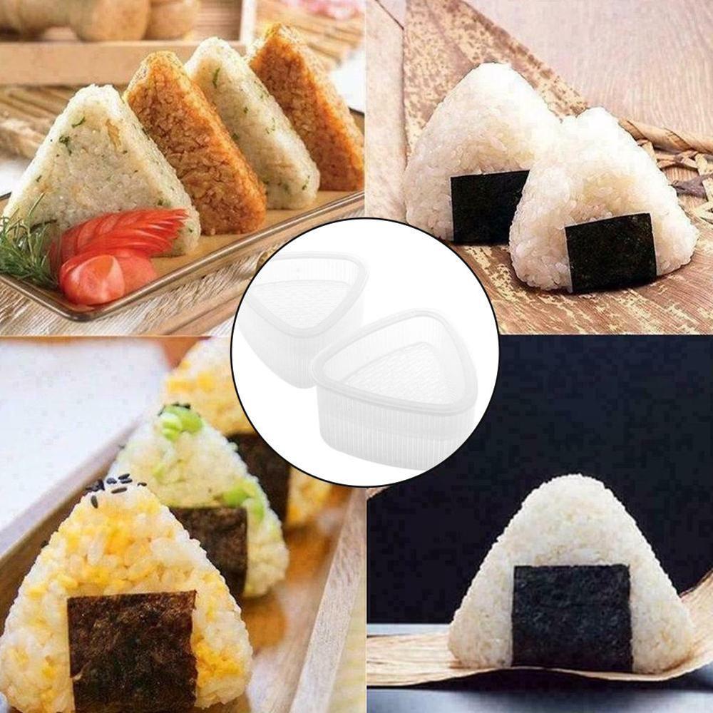 2 pcs/set Triangle Sushi Mold Food -Grade Plastic Rice Maker Press Tools Sushi Bento Food Mould Rice M6W6