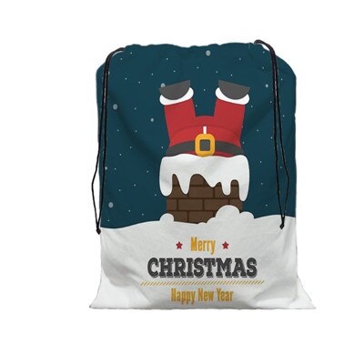 De zak vrolijke kerst print tas kerst trekkoord tassen dames multi-stijl reisrugzak wolesale: 03