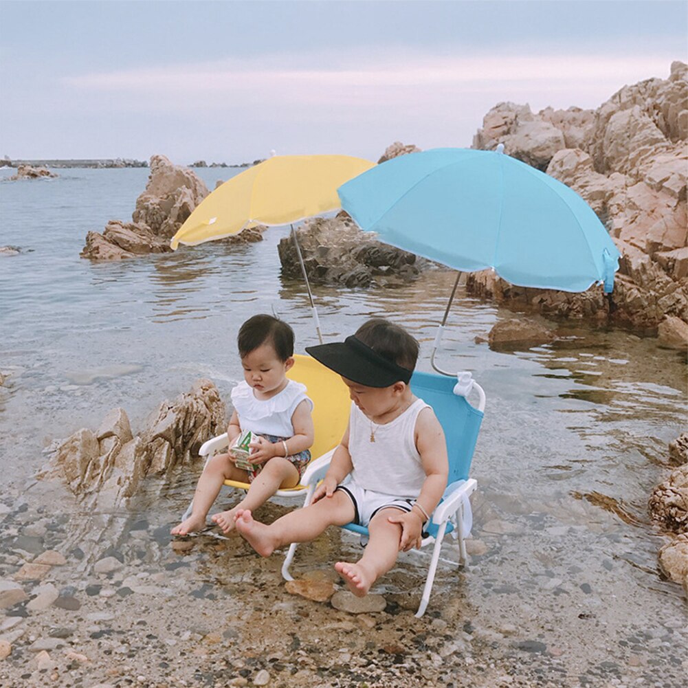 De parasol plegable playa sillón reclinable Silla de playa para niños con paraguas extraíbles