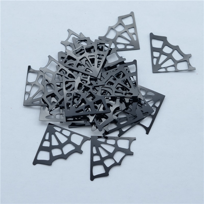 500 stuks/partij 26*18mm zwarte halloween spinnenwebben losse pailletten mooie knutsels voor naaien/webbing diy accessoire kinderen diy