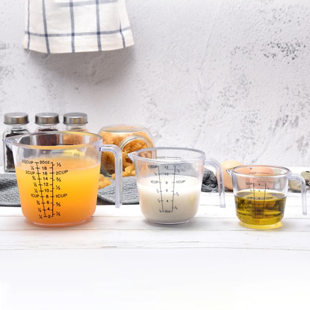 150/300/600ml Plastic Measuring Cup Transparent Blue Mug Pour Spout Clear Liquid Measure Beaker JugCup Container
