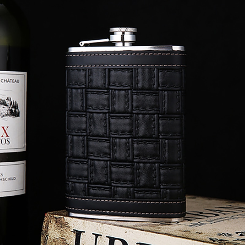 Untior 9oz leren heupfles voor alcohol whisky roestvrijstalen whisky heupfles draagbare alcohol fles drinkgerei