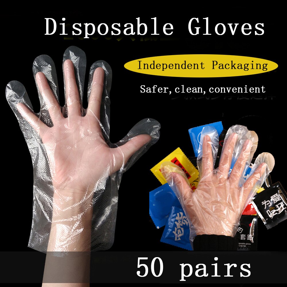 100 Stks/doos Voedsel Plastic Handschoenen Wegwerphandschoenen Voor Restaurant Keuken Bbq Milieuvriendelijke Voedsel Handschoenen Fruit Groente Handschoenen