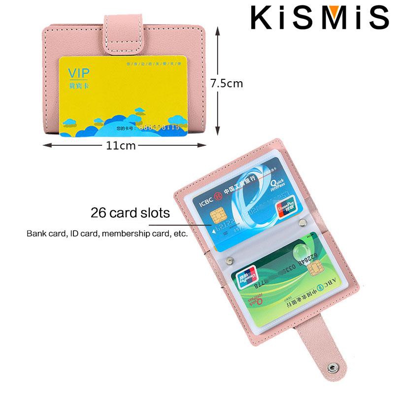 KISMIS 1 PC femmes hommes en cuir 26 fentes ID porte-cartes de crédit RFID blocage portefeuille étui sac de poche