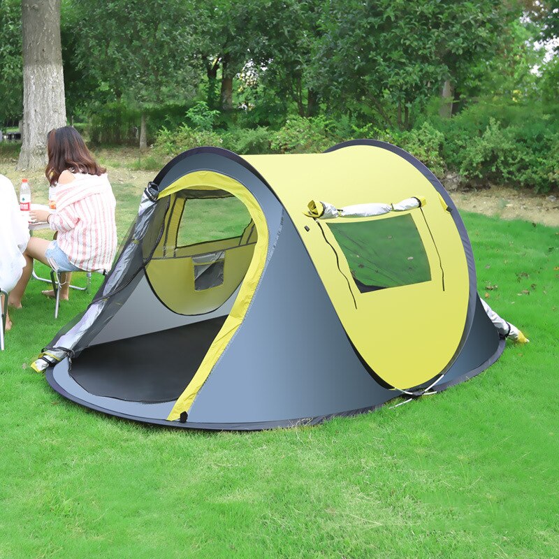 Camping Pop Up Tent Waterdicht Past 2-3 Personen Draagtas Inbegrepen: Yellow