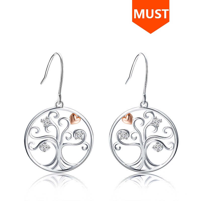 SG baum des lebens baumeln ohrringe authentische 925 Sterling silber schmuck, der für frauen Kostenloser: Ursprünglich Titel