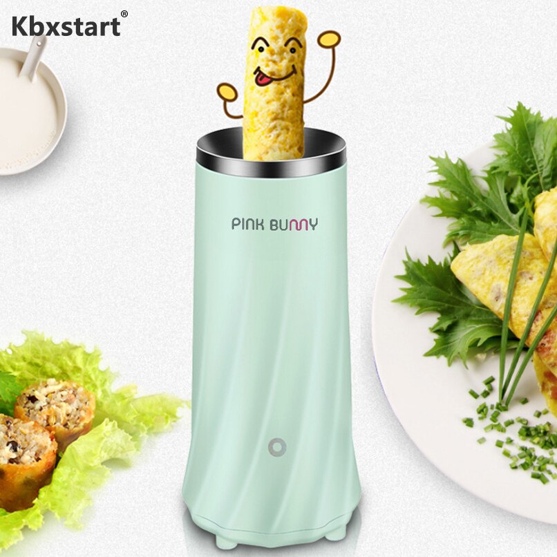 Kbxstart automatisk mini eggrulle maker frokost eggekoker omelett herre pølse maskin kjøkken kjøling egg komfyr 220v