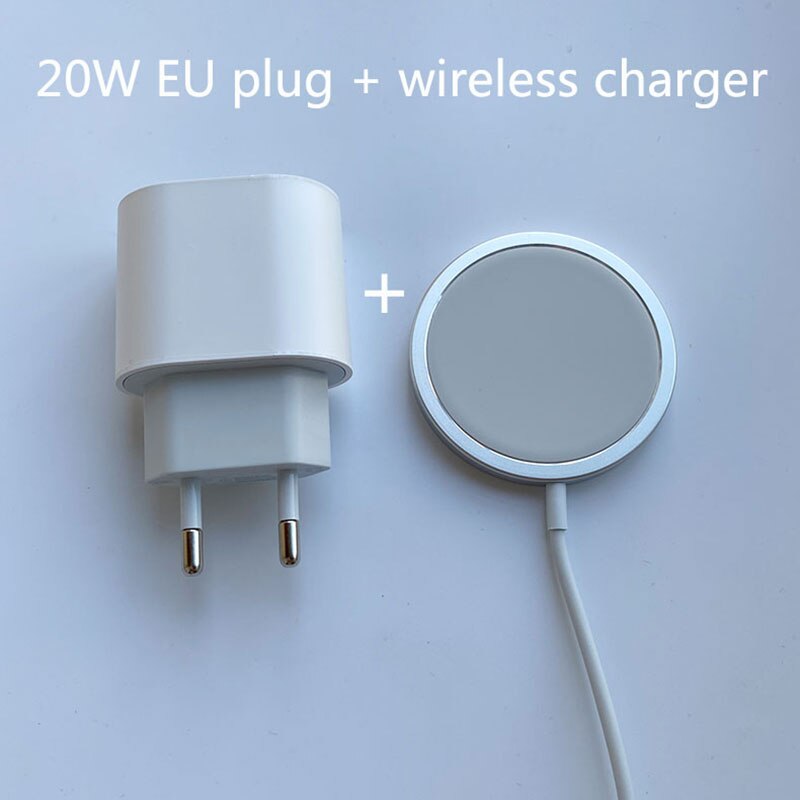 20W Pd Fast Charger Voor Iphone 12 Eu/Us/Uk Plug Magnetische Draadloze Oplader Voor Iphone 12 oplader Voor Ipad USB-C Voor Iphone13: Wireles with EU Plug