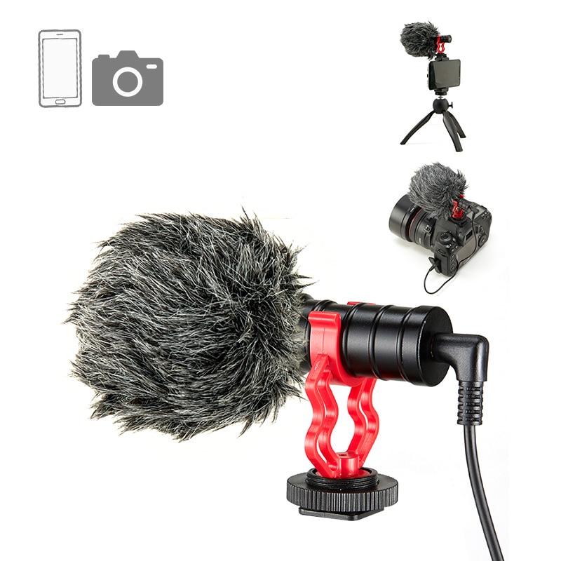 KUP MM1 Condenser Microphone Camera Video Record Video Micro Mini Mic for Studio Pc Phone with Stand