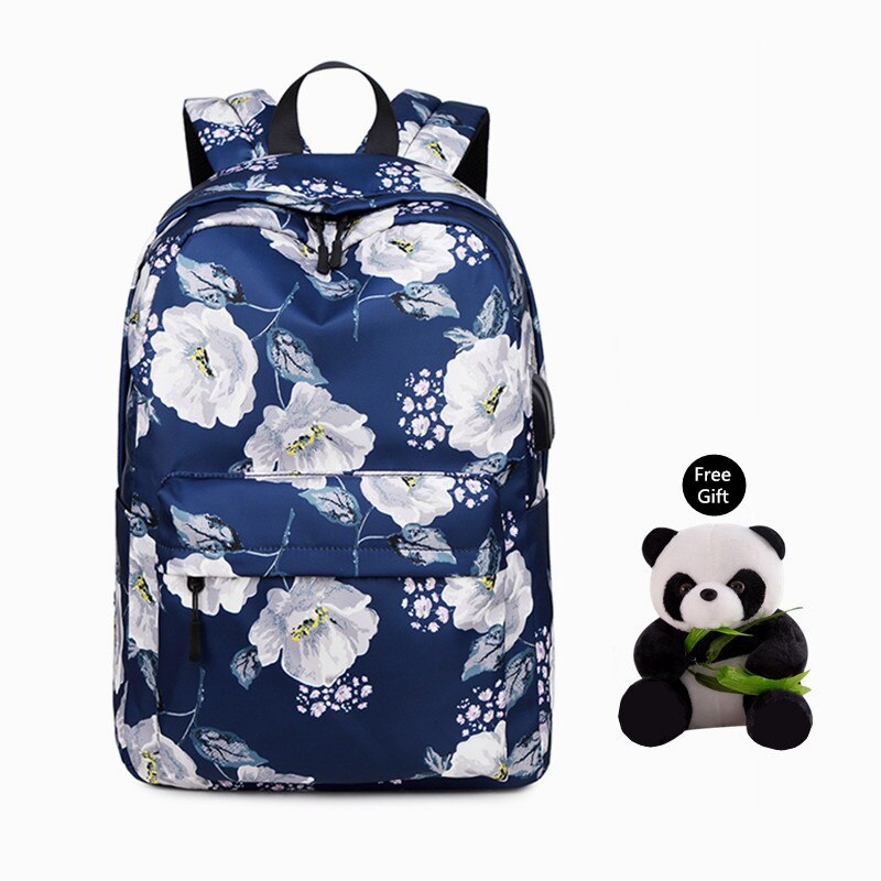 Fengdong delle ragazze sacchetti di scuola dei bambini di scuola dello zaino regalo del bambino fiore nero zaino impermeabile zaini per le ragazze adolescenti: blu