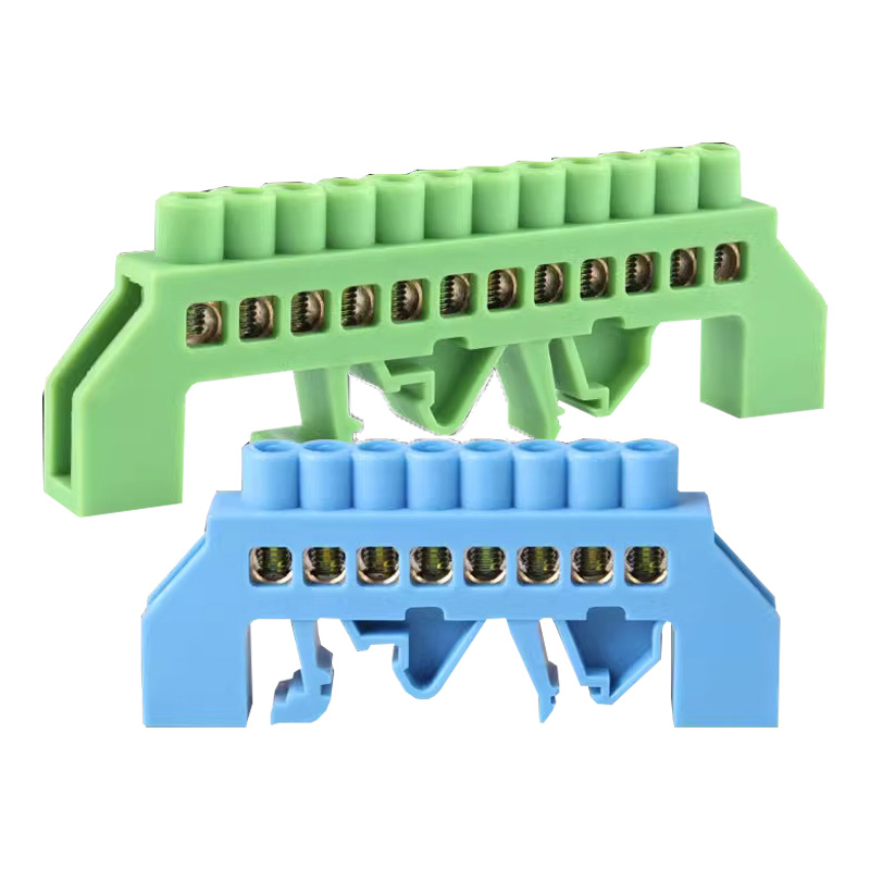 Zero line grounding bar 6 X9 bridge type guide rail distribution box Zero line grounding bar 6X9 parallel wiring terminal ground