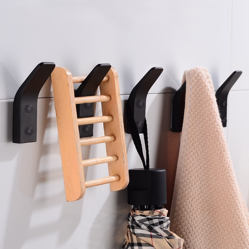 Black Robe Hooks Key Aluminum Bathroom Towel Hook ... – Vicedeal