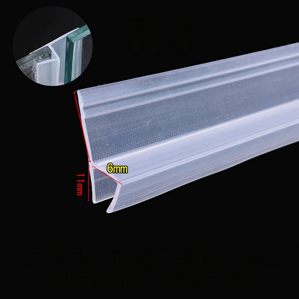 Siliconen Afdichting Strip H-Vormige Raam Afdichting Winddicht Badkamer Douche Waterdicht Frameloze Glazen Deur Raam Afdichting Strip: 6MM / 10mm