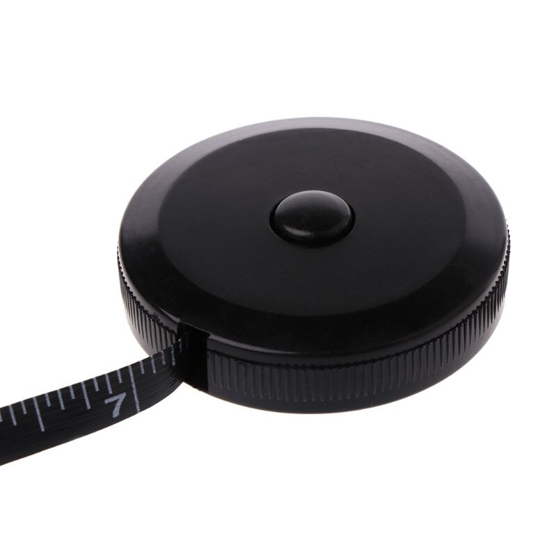 Cinta métrica negra de 1,5 m/60 pulgadas, herramientas retráctiles de doble cara, Mini cinta métrica de costura automática de ABS Flexible, G8TB