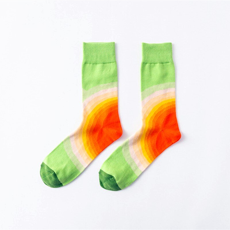 Meias femininas engraçadas, 1 par de meias de algodão respiráveis, criativas, de flor e pássaro, para mulheres, 1 par: 5