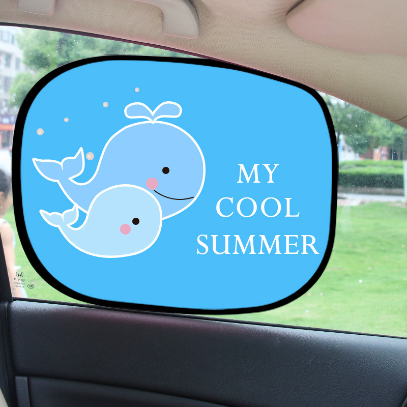 2 Stuks Leuke Cartoon Auto Styling Gordijn Anti Universal Car Window Baby Zon Shades