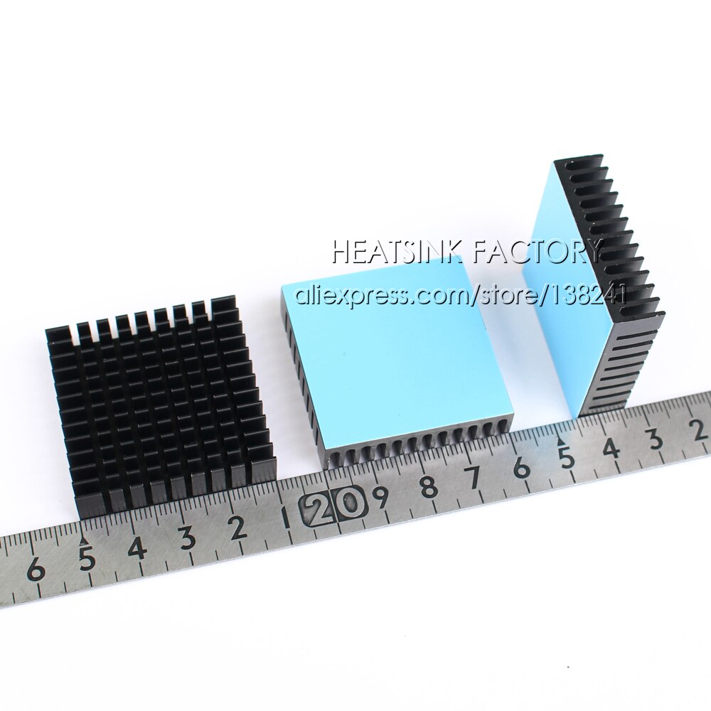 2 st radiator aluminium kylfläns 40mm x 40mm x 11mm kylfläns extruderad profil värmeavledning för kylning