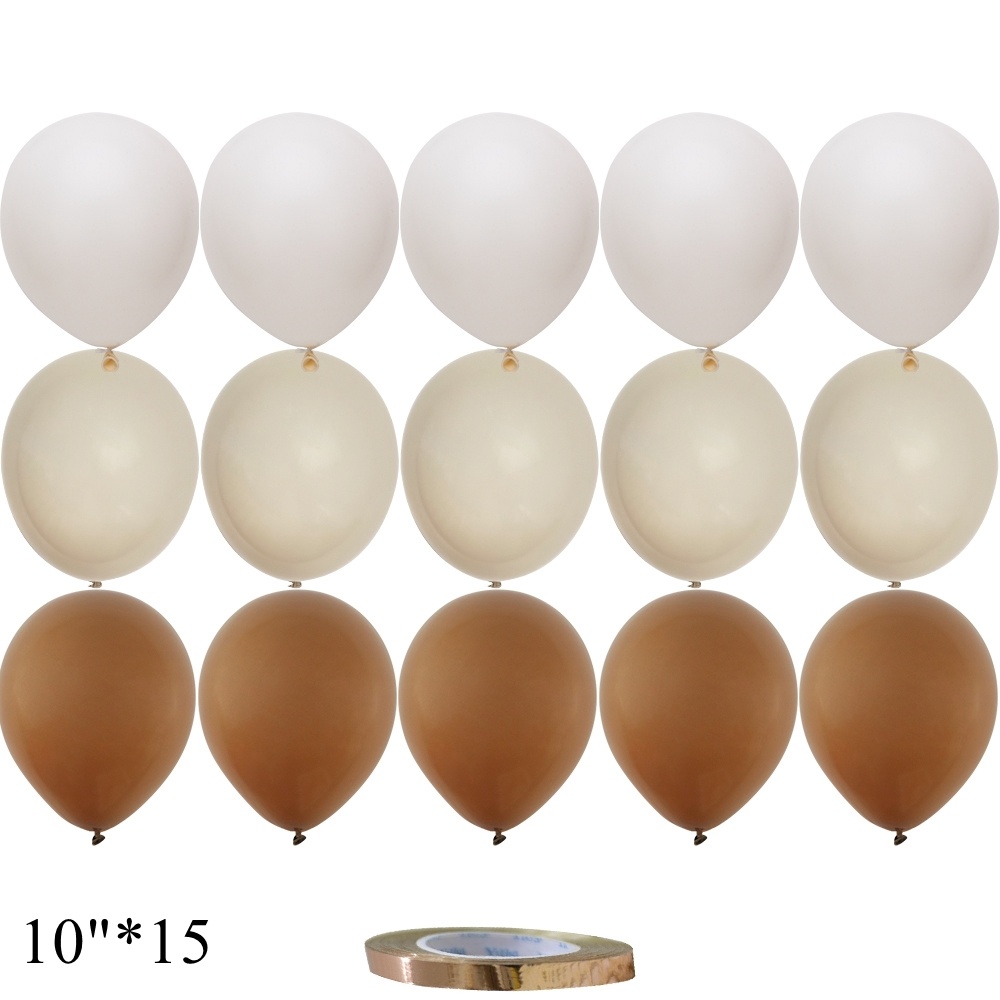 15/20PCS 10inch Balloons Vintage Retro Khaki Caramel Balloon Set for Wedding Anniversary Birthday Party Decoration DIY Supplies: light green