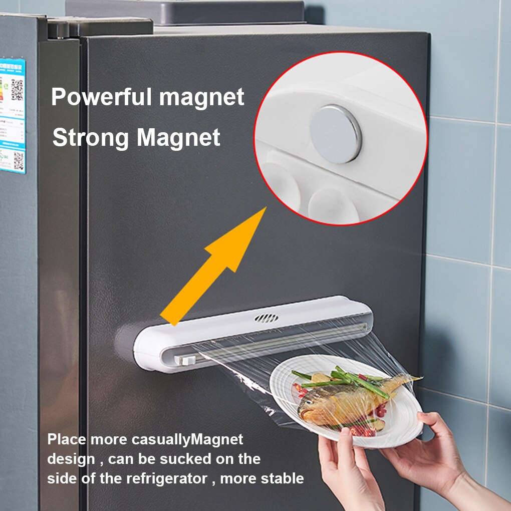 Food Wrapper Box Food Wrapping Film Dispenser Plastic Wall Hanging Preservative Film Storage Box