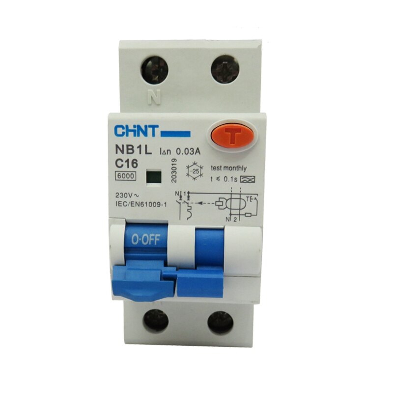 CHINT NB1L RCBO Type A 16A 6kA 30MA Residual Current Operated Circuit Breaker with Over-current Protection Magnetic