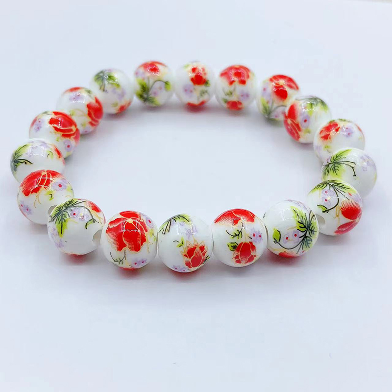 Blue And White Porcelain Ceramic Bead Bracelet - Ethnic Style DIY Handcrafted Accessories For National Style Jewelry: Dark Gold