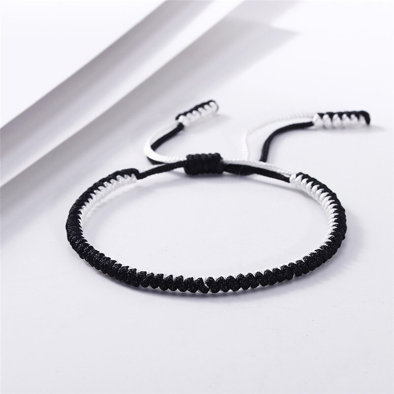 Tibetan Buddhist Adjustable Handmade Braided Bracelets & Bangles Original Knots Lucky Rope Charm Bracelet For Women Men Jewelry