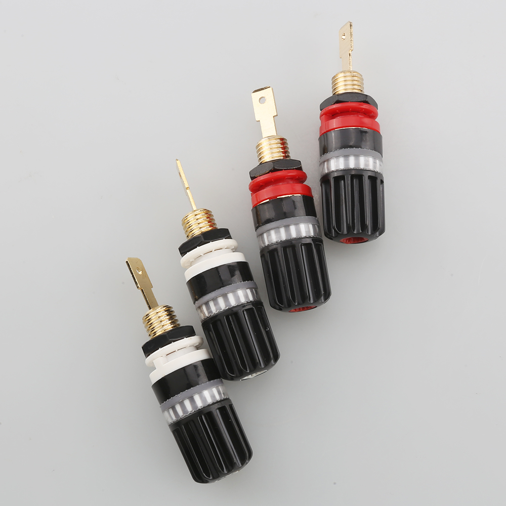 HI-End Brass Speaker Binding Post Audiophile Amplifier Speaker Terminal Connector Banana Jack Sound Audio Connector Adapter