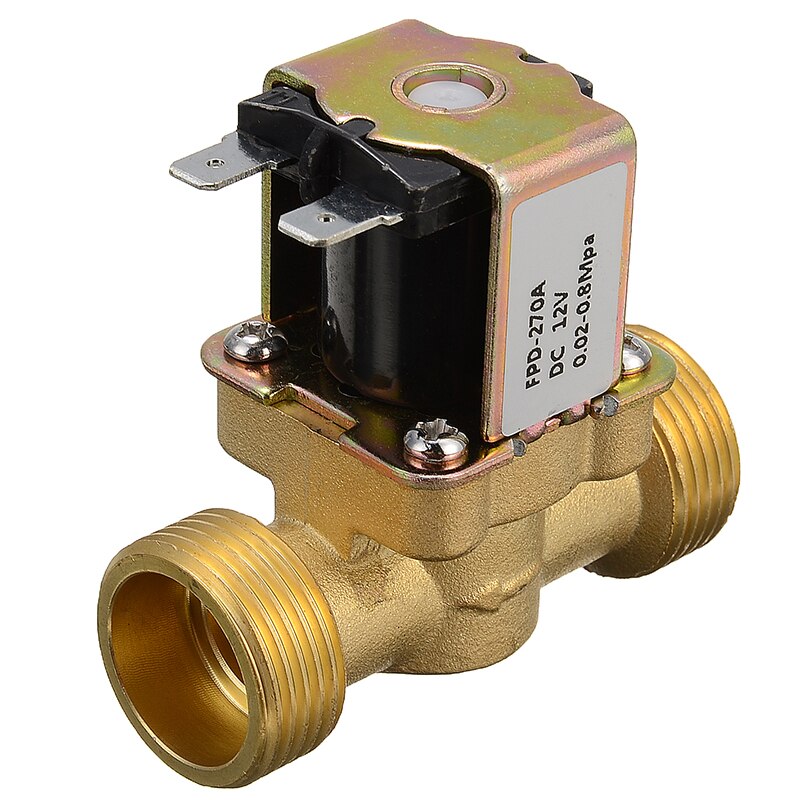 1Pcs Brass DC 12V G3/4 Normal Closed Water Control Inlet Electric Magnetic Solenoid Valve Water Pneumatic Controller Switch
